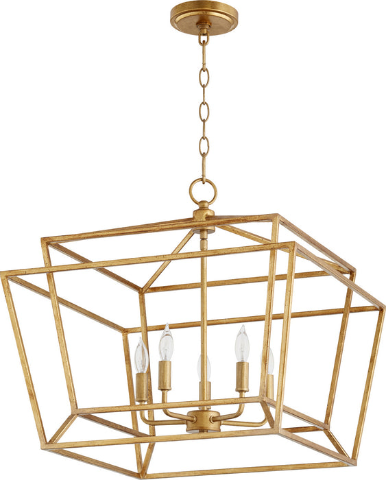 Myhouse Lighting Quorum - 8407-5-74 - Five Light Chandelier - Monument - Gold Leaf