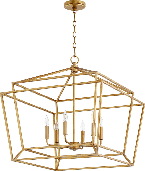 Myhouse Lighting Quorum - 8407-6-74 - Six Light Chandelier - Monument - Gold Leaf