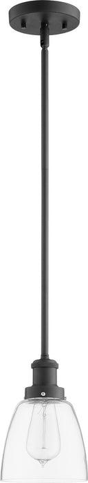 Myhouse Lighting Quorum - 878-169 - One Light Pendant - Clear Bell Pendants - Textured Black