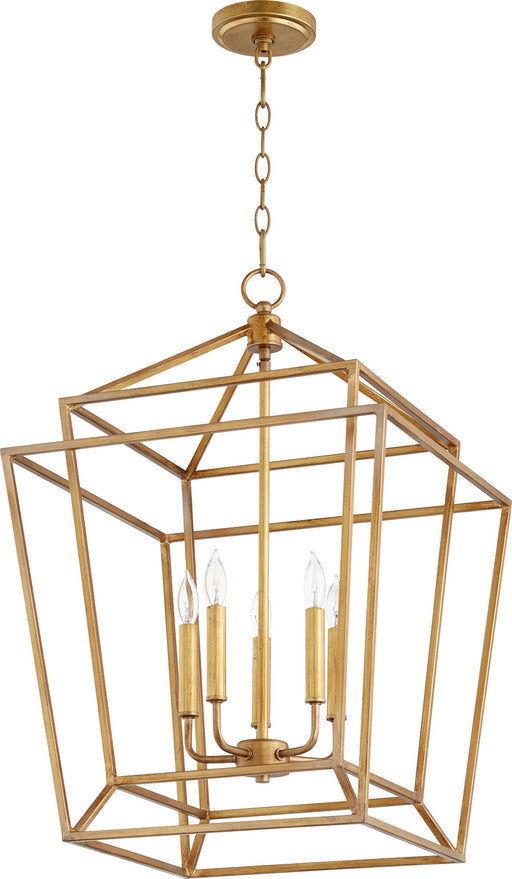 Myhouse Lighting Quorum - 8807-5-74 - Five Light Entry Pendant - Monument - Gold Leaf