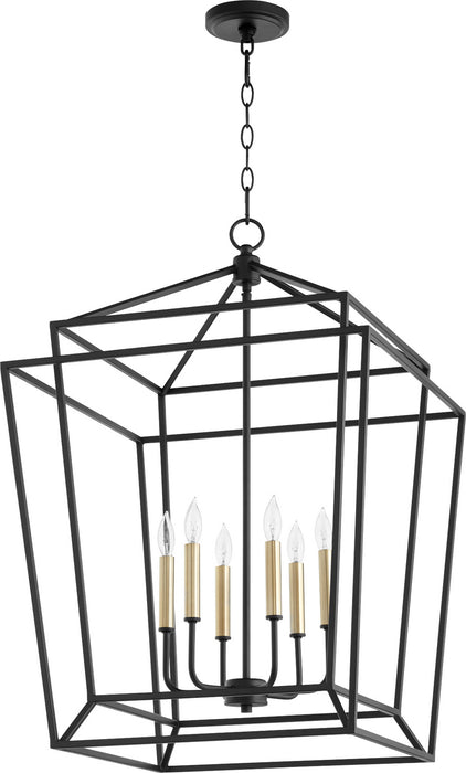 Myhouse Lighting Quorum - 8807-6-69 - Six Light Entry Pendant - Monument - Textured Black