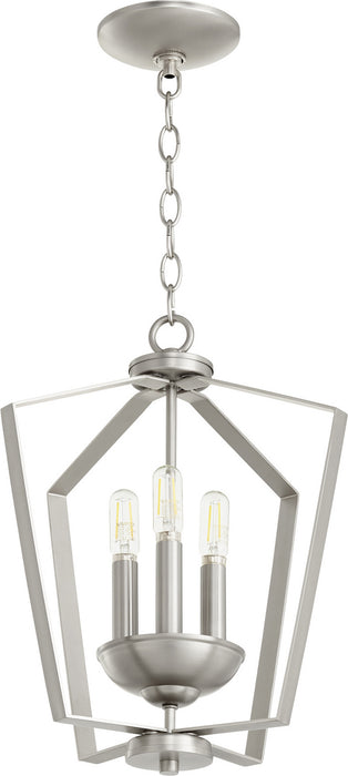 Myhouse Lighting Quorum - 894-3-65 - Three Light Entry Pendant - 3LT Entry Series - Satin Nickel