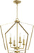 Myhouse Lighting Quorum - 894-4-80 - Four Light Entry Pendant - 4LT Entry Series - Aged Brass