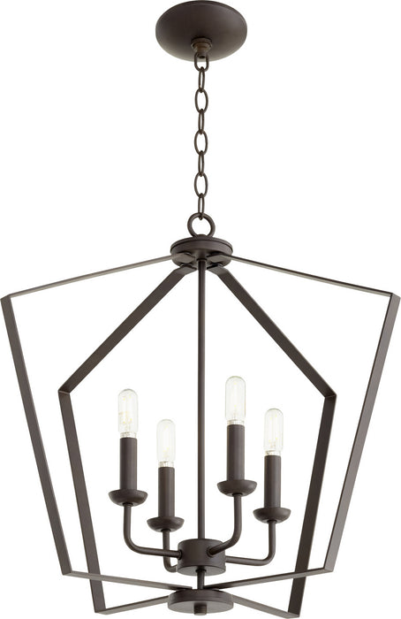 Myhouse Lighting Quorum - 894-4-86 - Four Light Entry Pendant - 4LT Entry Series - Oiled Bronze