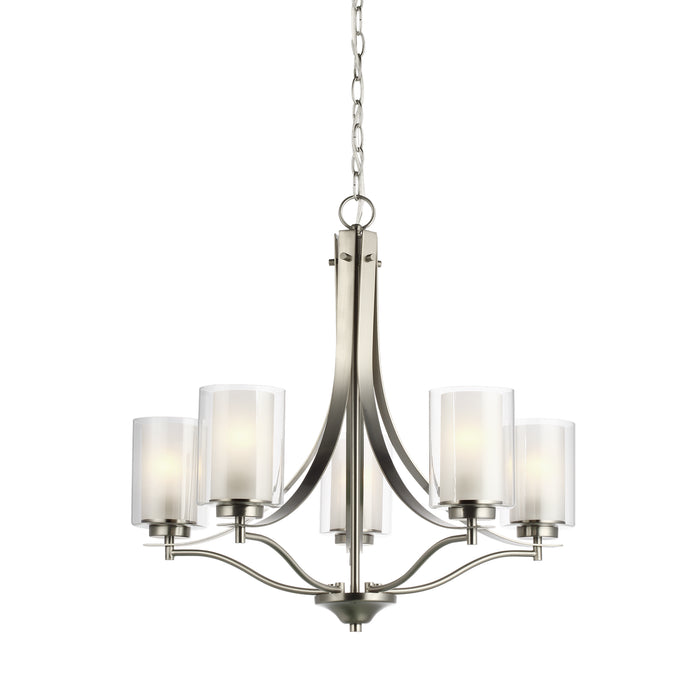 Myhouse Lighting Generation Lighting - 3137305-962 - Five Light Chandelier - Elmwood Park - Brushed Nickel