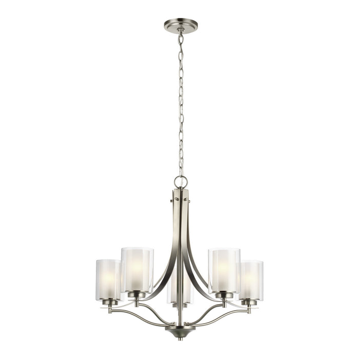 Myhouse Lighting Generation Lighting - 3137305-962 - Five Light Chandelier - Elmwood Park - Brushed Nickel