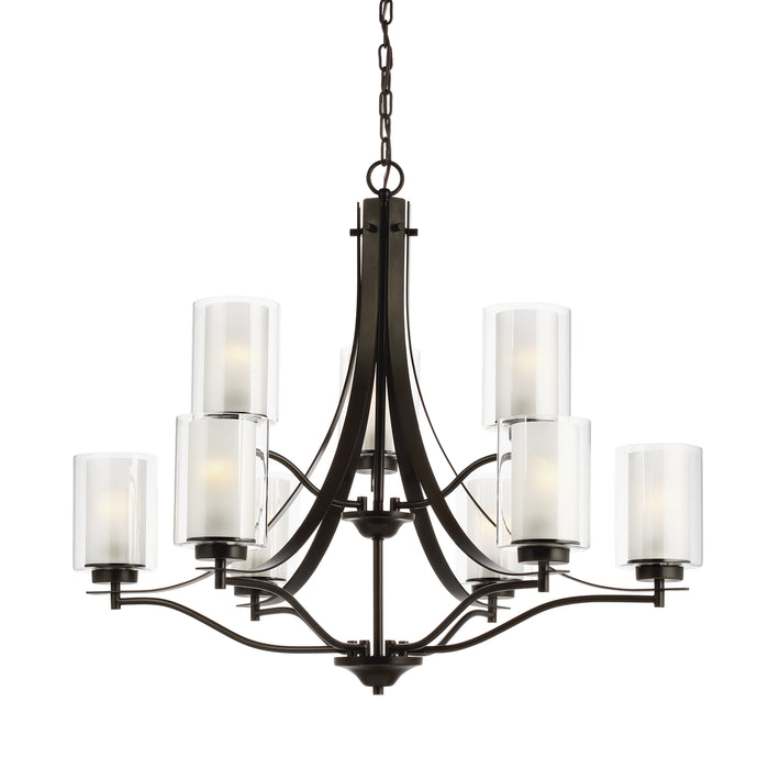 Myhouse Lighting Generation Lighting - 3137309-710 - Nine Light Chandelier - Elmwood Park - Bronze