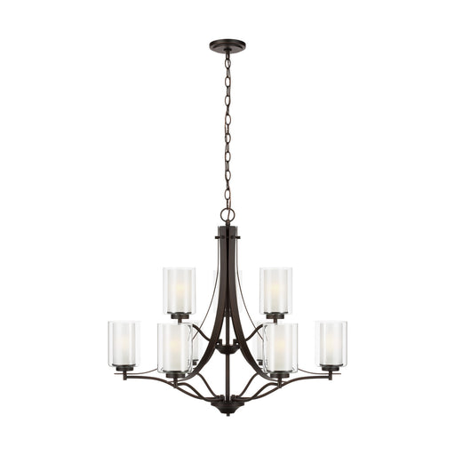 Myhouse Lighting Generation Lighting - 3137309-710 - Nine Light Chandelier - Elmwood Park - Bronze