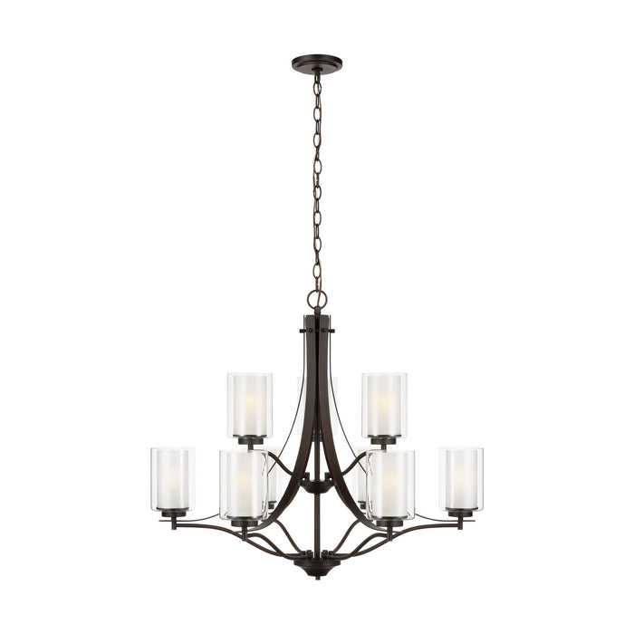 Myhouse Lighting Generation Lighting - 3137309-710 - Nine Light Chandelier - Elmwood Park - Bronze