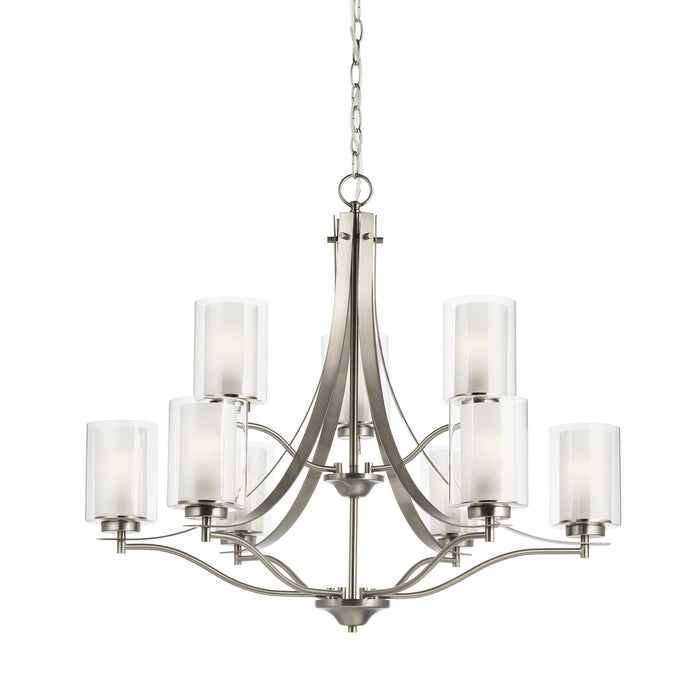 Myhouse Lighting Generation Lighting - 3137309-962 - Nine Light Chandelier - Elmwood Park - Brushed Nickel