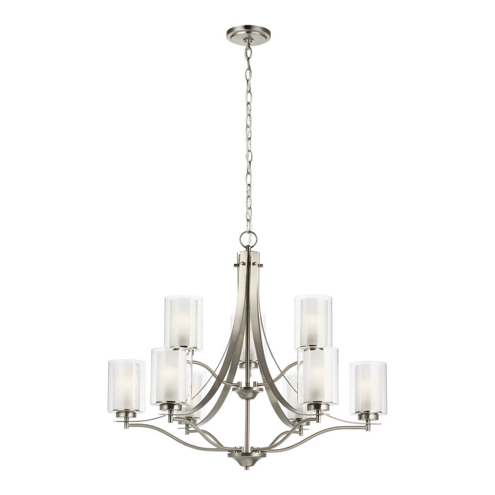 Myhouse Lighting Generation Lighting - 3137309-962 - Nine Light Chandelier - Elmwood Park - Brushed Nickel