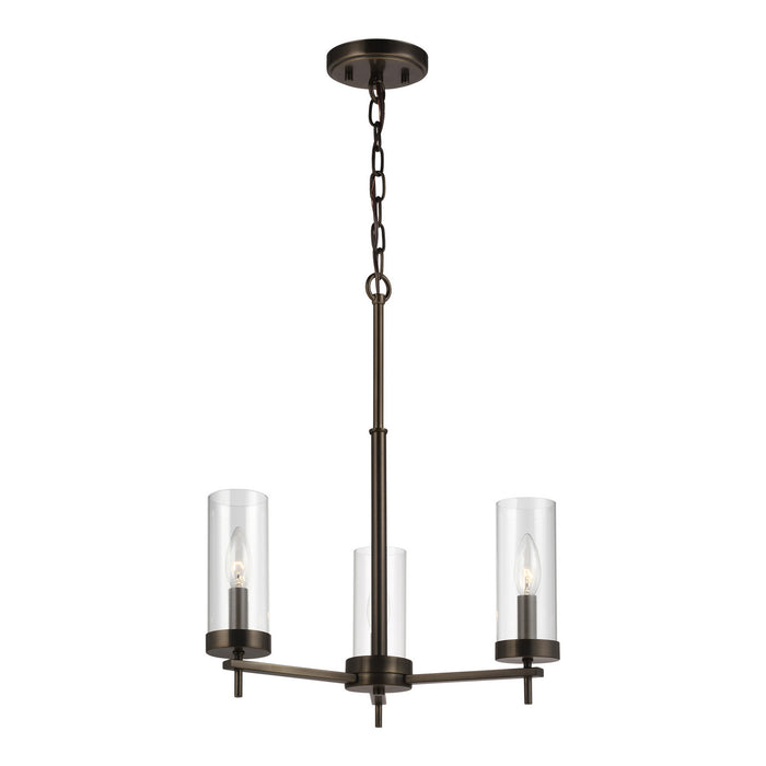 Myhouse Lighting Visual Comfort Studio - 3190303EN-778 - Three Light Chandelier - Zire - Brushed Oil Rubbed Bronze