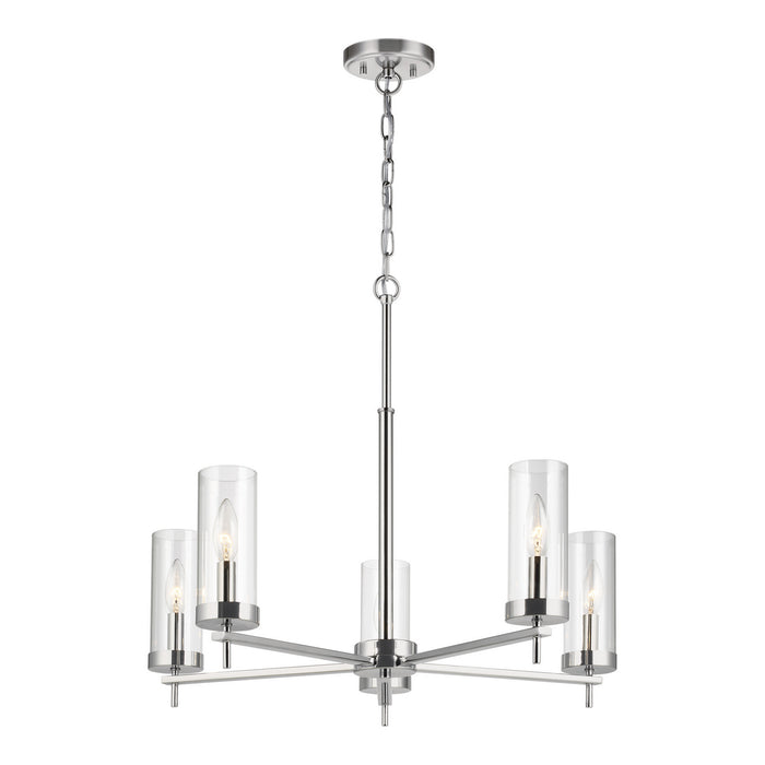 Myhouse Lighting Visual Comfort Studio - 3190305-05 - Five Light Chandelier - Zire - Chrome