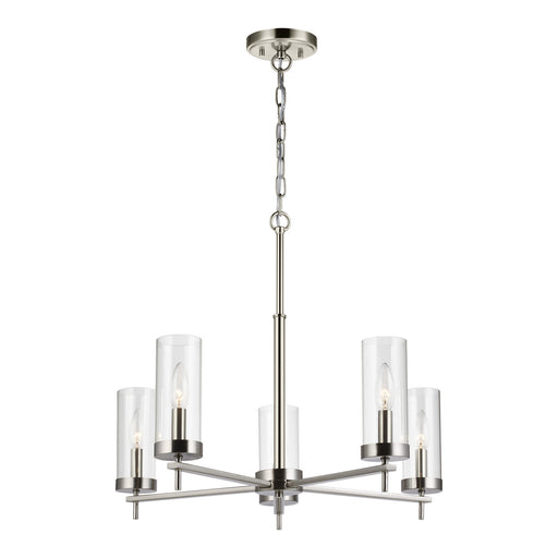 Myhouse Lighting Visual Comfort Studio - 3190305-962 - Five Light Chandelier - Zire - Brushed Nickel