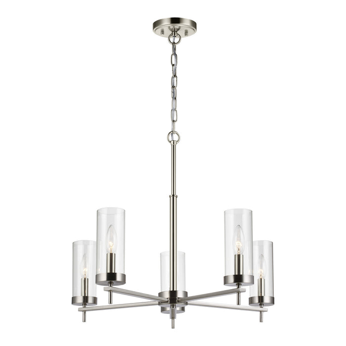 Myhouse Lighting Visual Comfort Studio - 3190305EN-962 - Five Light Chandelier - Zire - Brushed Nickel