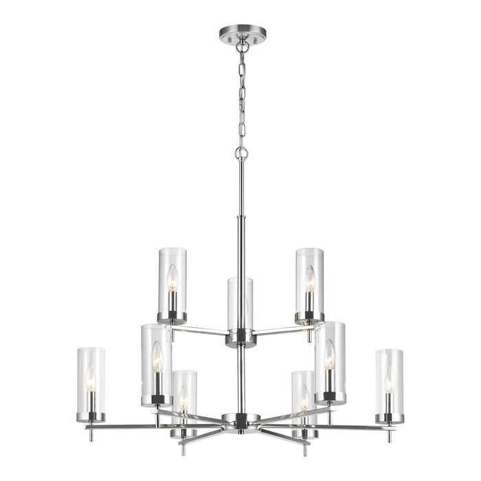 Myhouse Lighting Visual Comfort Studio - 3190309-05 - Nine Light Chandelier - Zire - Chrome