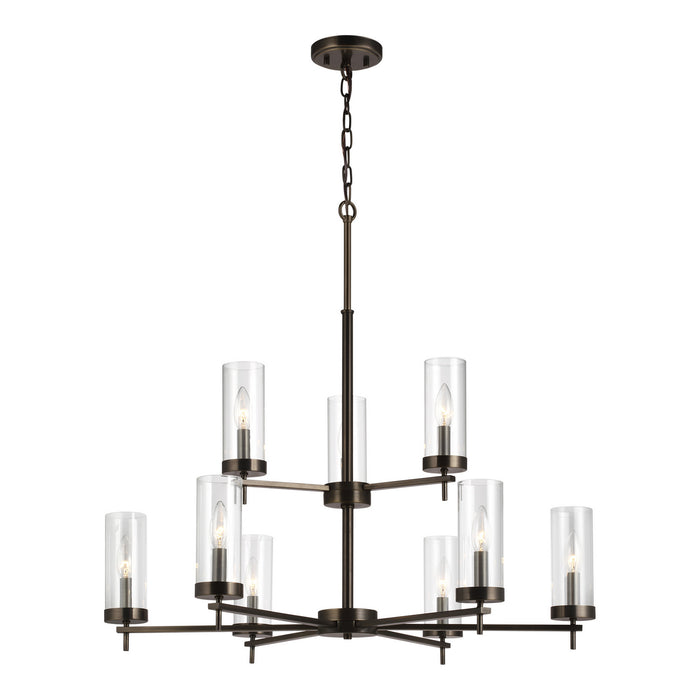 Myhouse Lighting Visual Comfort Studio - 3190309-778 - Nine Light Chandelier - Zire - Brushed Oil Rubbed Bronze