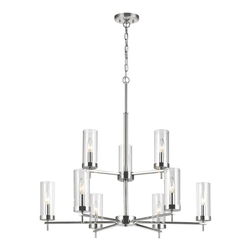 Myhouse Lighting Visual Comfort Studio - 3190309EN-05 - Nine Light Chandelier - Zire - Chrome