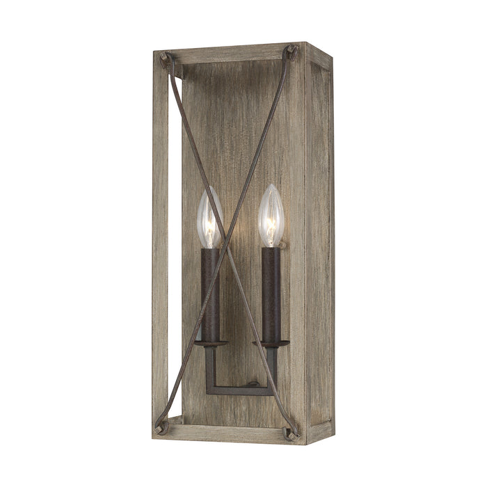 Myhouse Lighting Visual Comfort Studio - 4126302-872 - Two Light Wall / Bath Sconce - Thornwood - Washed Pine