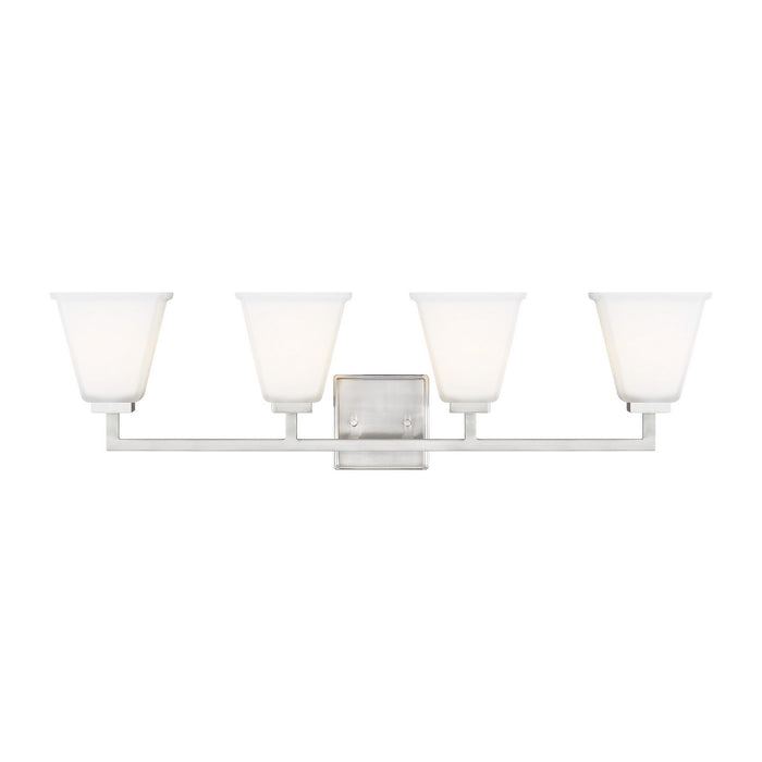 Myhouse Lighting Generation Lighting - 4413704-962 - Four Light Wall / Bath - Ellis Harper - Brushed Nickel