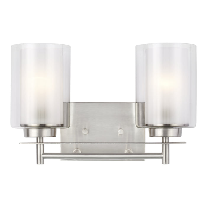 Myhouse Lighting Generation Lighting - 4437302-962 - Two Light Wall / Bath - Elmwood Park - Brushed Nickel