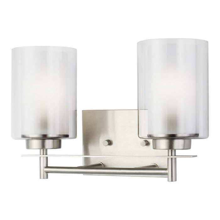 Myhouse Lighting Generation Lighting - 4437302-962 - Two Light Wall / Bath - Elmwood Park - Brushed Nickel