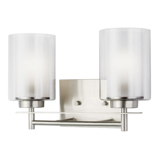 Myhouse Lighting Generation Lighting - 4437302EN3-962 - Two Light Wall / Bath - Elmwood Park - Brushed Nickel