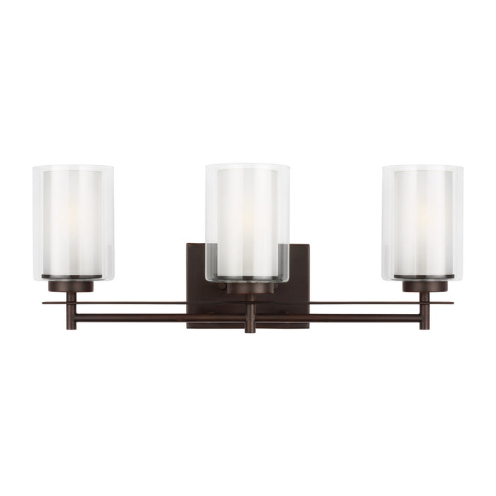 Myhouse Lighting Generation Lighting - 4437303-710 - Three Light Wall / Bath - Elmwood Park - Bronze