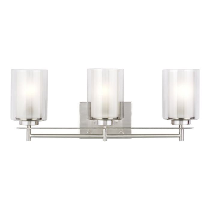 Myhouse Lighting Generation Lighting - 4437303-962 - Three Light Wall / Bath - Elmwood Park - Brushed Nickel