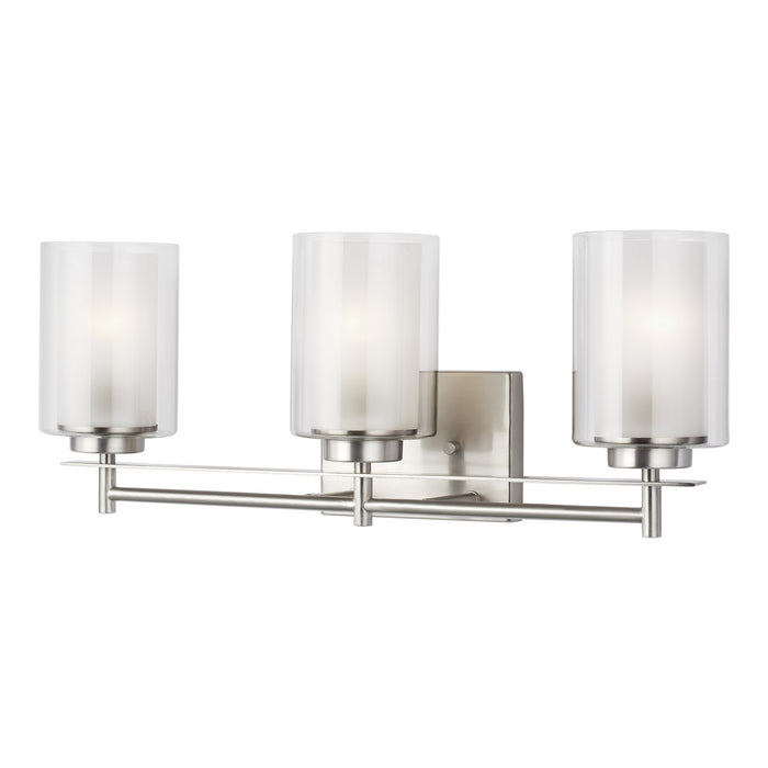 Myhouse Lighting Generation Lighting - 4437303-962 - Three Light Wall / Bath - Elmwood Park - Brushed Nickel