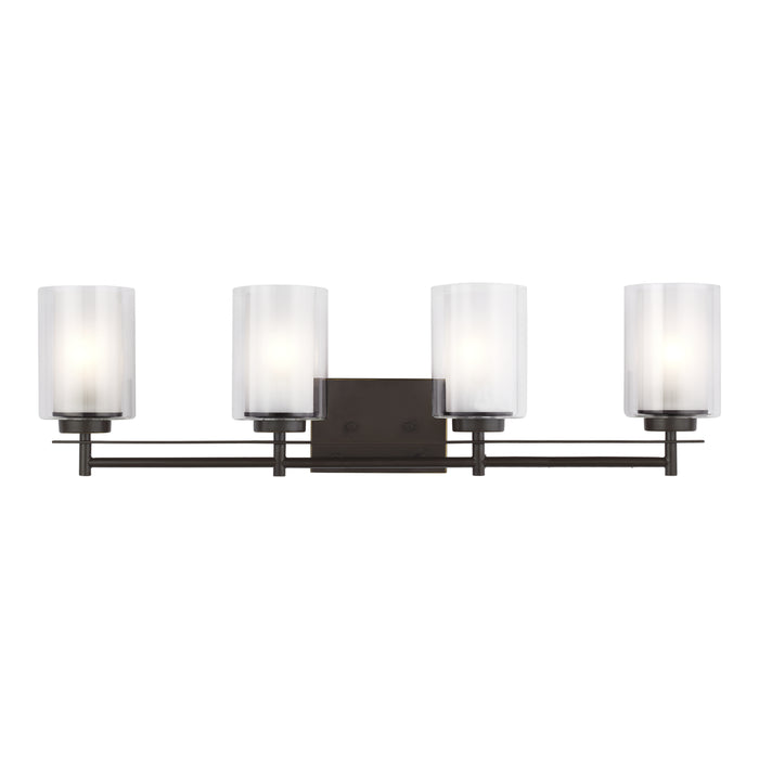 Myhouse Lighting Generation Lighting - 4437304-710 - Four Light Wall/ Bath - Elmwood Park - Bronze