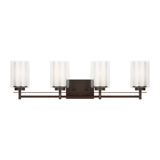 Myhouse Lighting Generation Lighting - 4437304-710 - Four Light Wall/ Bath - Elmwood Park - Bronze