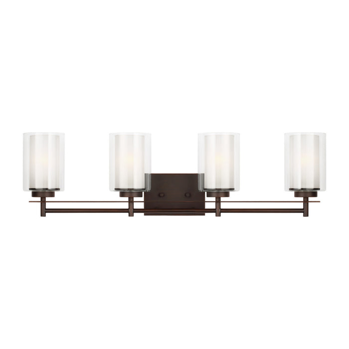 Myhouse Lighting Generation Lighting - 4437304-710 - Four Light Wall/ Bath - Elmwood Park - Bronze