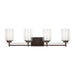 Myhouse Lighting Generation Lighting - 4437304-710 - Four Light Wall/ Bath - Elmwood Park - Bronze