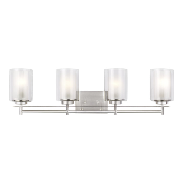 Myhouse Lighting Generation Lighting - 4437304-962 - Four Light Wall / Bath - Elmwood Park - Brushed Nickel