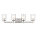 Myhouse Lighting Generation Lighting - 4437304-962 - Four Light Wall / Bath - Elmwood Park - Brushed Nickel