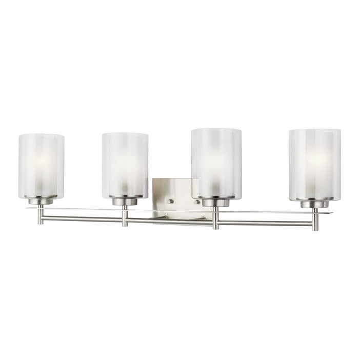 Myhouse Lighting Generation Lighting - 4437304-962 - Four Light Wall / Bath - Elmwood Park - Brushed Nickel