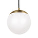 Myhouse Lighting Visual Comfort Studio - 601893S-848 - LED Pendant - Leo - Hanging Globe - Satin Brass