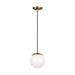 Myhouse Lighting Visual Comfort Studio - 601893S-848 - LED Pendant - Leo - Hanging Globe - Satin Brass