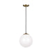 Myhouse Lighting Visual Comfort Studio - 6020-848 - One Light Pendant - Leo - Hanging Globe - Satin Brass