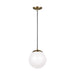 Myhouse Lighting Visual Comfort Studio - 602093S-848 - LED Pendant - Leo - Hanging Globe - Satin Brass