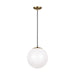 Myhouse Lighting Visual Comfort Studio - 6022-848 - One Light Pendant - Leo - Hanging Globe - Satin Brass