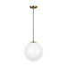 Myhouse Lighting Visual Comfort Studio - 6024-848 - One Light Pendant - Leo - Hanging Globe - Satin Brass