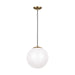 Myhouse Lighting Visual Comfort Studio - 602493S-848 - LED Pendant - Leo - Hanging Globe - Satin Brass