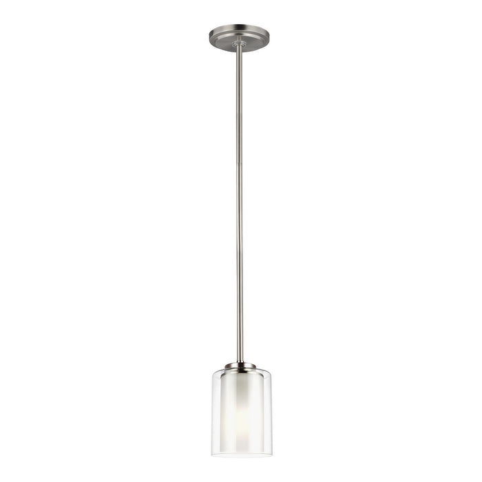 Myhouse Lighting Generation Lighting - 6137301-962 - One Light Mini-Pendant - Elmwood Park - Brushed Nickel