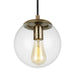 Myhouse Lighting Visual Comfort Studio - 6501801-848 - One Light Pendant - Leo - Hanging Globe - Satin Brass