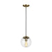 Myhouse Lighting Visual Comfort Studio - 6501801-848 - One Light Pendant - Leo - Hanging Globe - Satin Brass