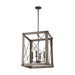 Myhouse Lighting Visual Comfort Studio - 6526304EN-872 - Four Light Hall / Foyer - Thornwood - Washed Pine