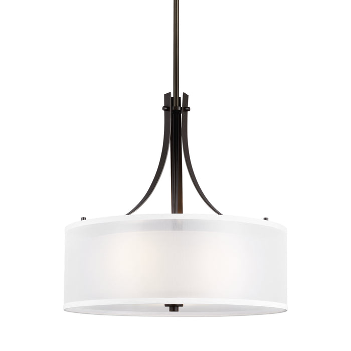 Myhouse Lighting Generation Lighting - 6537303-710 - Three Light Pendant - Elmwood Park - Bronze