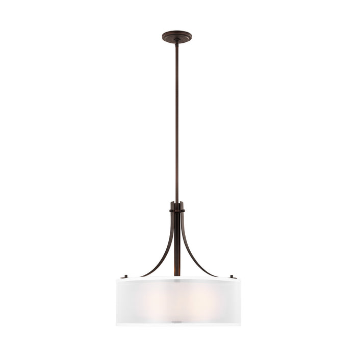 Myhouse Lighting Generation Lighting - 6537303-710 - Three Light Pendant - Elmwood Park - Bronze